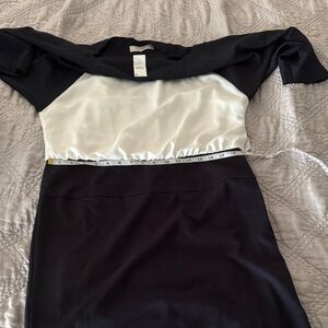 LOFT navy and white Dress